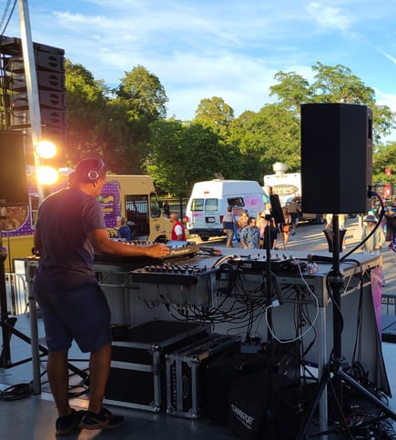 Outdoor DJ Performance from behind the stage