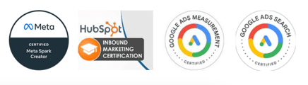 Certificados Meta, Hubs Spot, Google Ads.