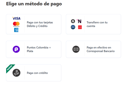 métodos de pago
