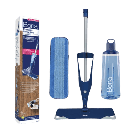 a box of bona bona mop with a cleaning mop