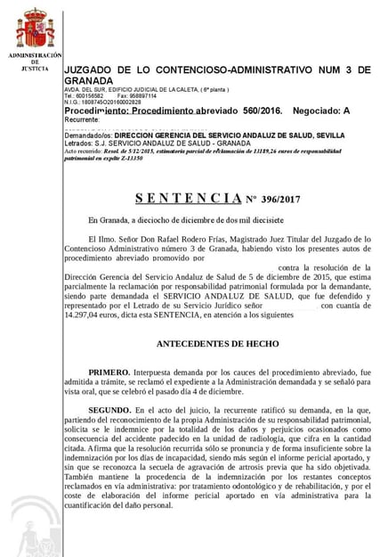 Condena por lesionar a una paciente tras caer de una camilla