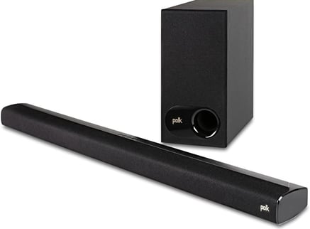 Polk Audio Signa S2 Sound Bar & Wireless Subwoofer – Exclusive VoiceAdjust Technology, Ultra-Slim De
