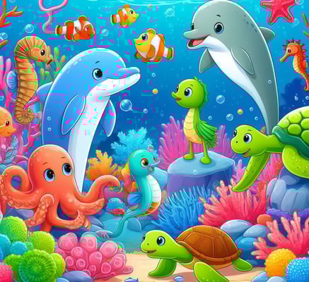 a group of sea life in the ocean