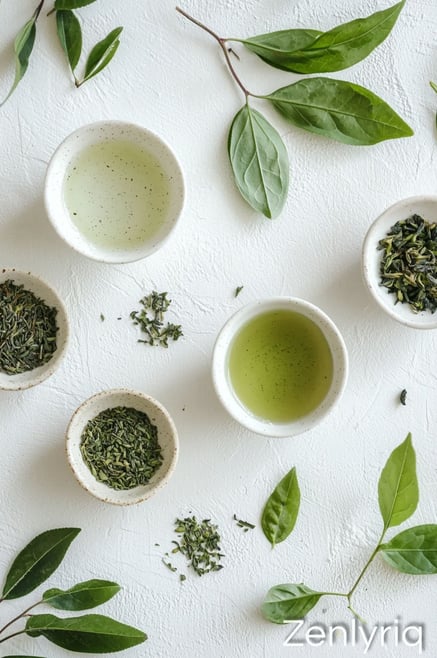 flat lay of gut-healthy ingredients on white background, ideal for gut reset routine concept