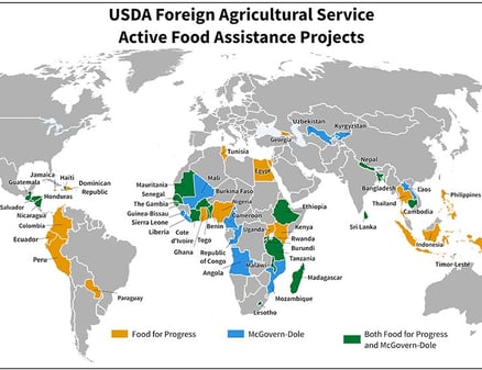 Map of USDA Food Assistance Projects