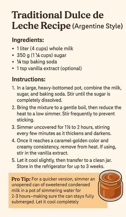 Dulce de Leche Recipe Printable