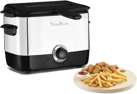 Moulinex AF220010 Freidora de Aceite, Capacidad 1L, para Unos 600 gr de Comida, Acero Inoxidable