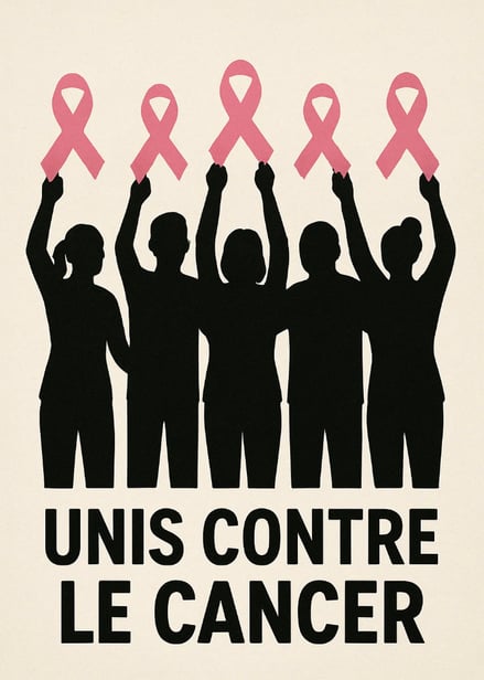 Silhouettes unis contre le cancer pour la journée mondiale