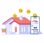 a house with a house with coins and coins suggesting a home loan