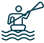 a person in a canoe with a paddle