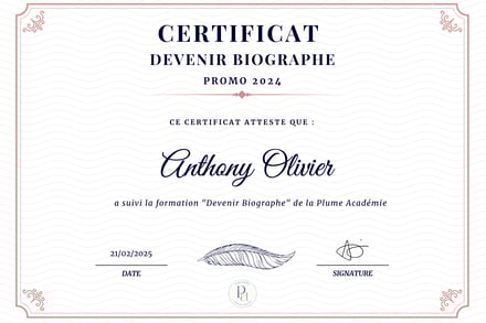 Certificat "Devenir Biographe".