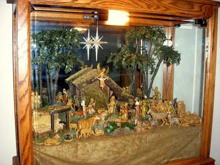 Nativity in display case