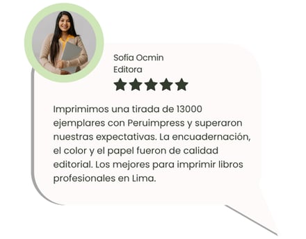 Cliente satisfecho con impresión rápida de libros en Lima – Peruimpress