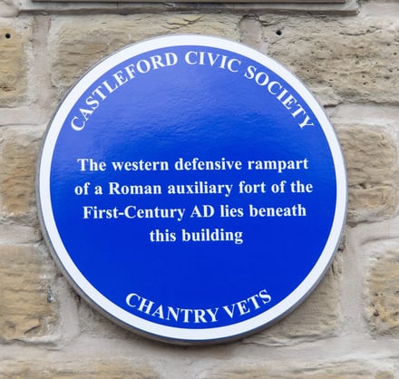 The new blue plaque at Chantry Vets in Castleford