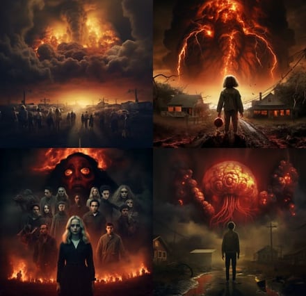 Póster realista de American Horror Story: Apocalypse, con estética oscura y temática sobrenatural