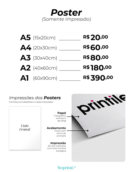 Tabela de Preços e tamanhos quadros decorativos Imprinté Artes Personalizado Pôster Placa Decorativa Quadro com moldura Caixa