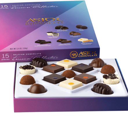 Astor Chocolate Truffles Variety Box, 15 Piece Belgian Chocolate Gift Set, Valentine's Day Gourmet C