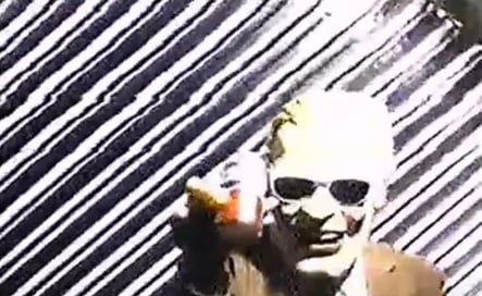 A creepy TV broadcast taken over by an unknown figure