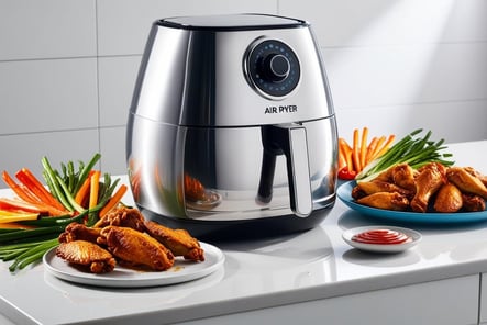 a large air fryer sitting on a counter top