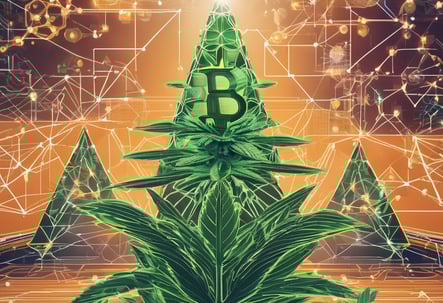 bitcoin imbedded in an AI generated cannabis plant