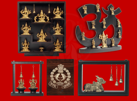 Wooden Board Mounted Brass Articles