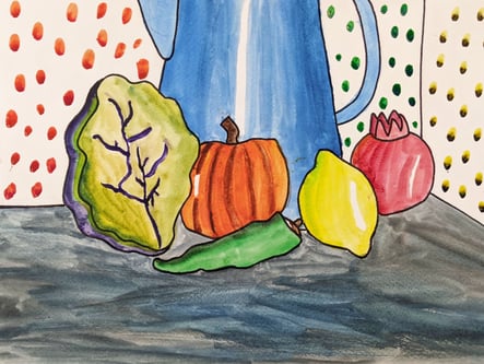 watercolor painting of a still life