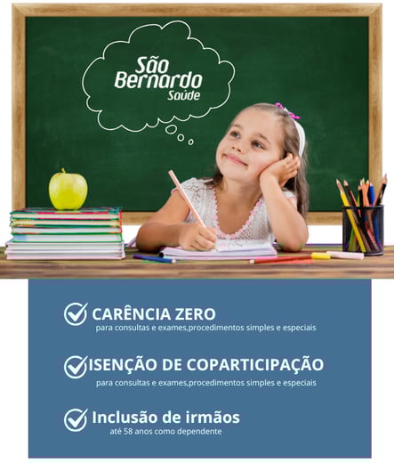 a girl sitting at a desk with a green chalkboard