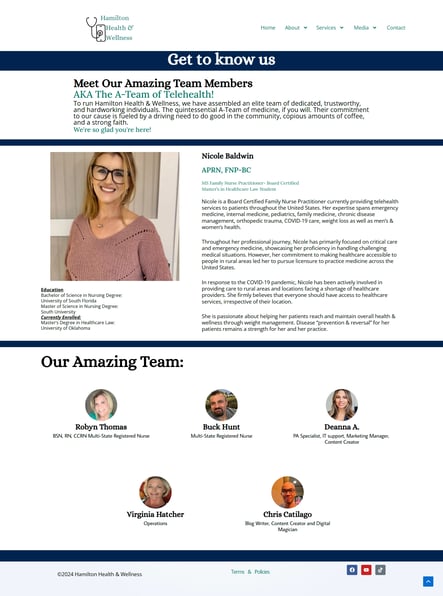 Hamilton Health's New meet the team page