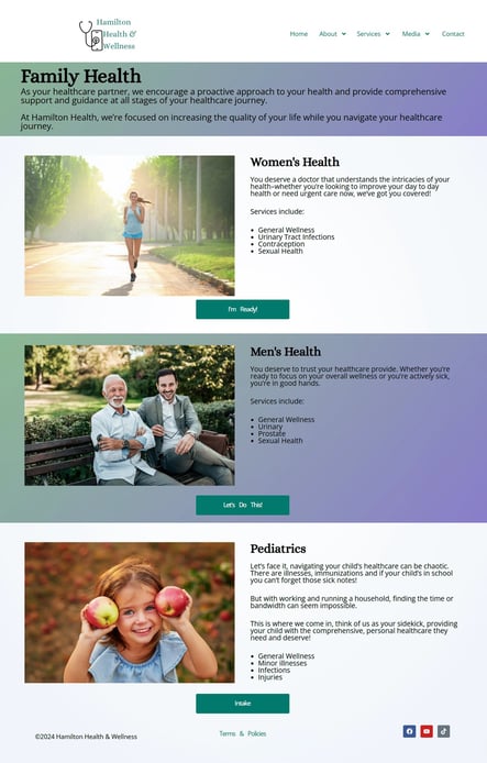 Hamilton Health's New family health page