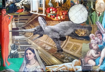 collage sur plateau ateliers créatifs terres de papiers