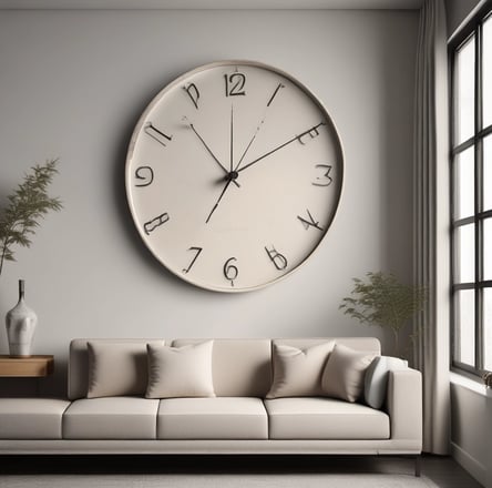 A round wall clock with a black frame, featuring a white face, black numbers, and black hands displaying the time just past three o'clock. It is mounted on a metal structure with a basic, industrial design against a plain background.