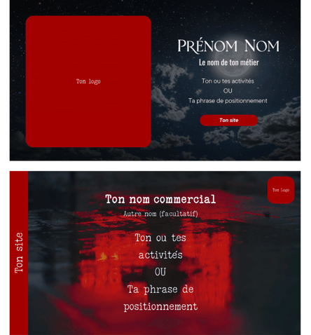 red and black Pinterest banners templates