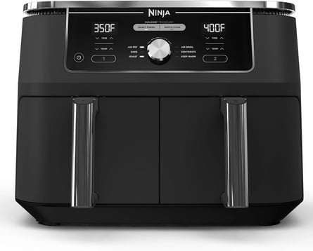 Air Fryer with 2 Independent Frying Baskets, Match Cook & Smart Finish to Roast, Broil, Dehydrate