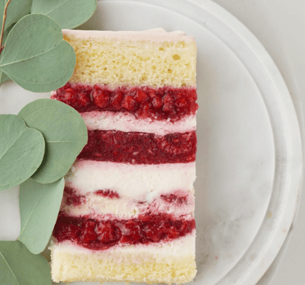 a piece of cake with a slice of cake on top of it
