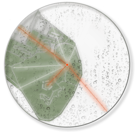 A map under a lens