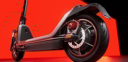 a scooter scooter with a red background