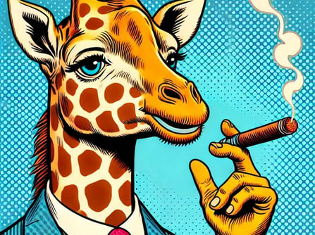 An image of a giraffe earning more money than you ever will! 