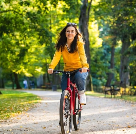 woman riding a bike
