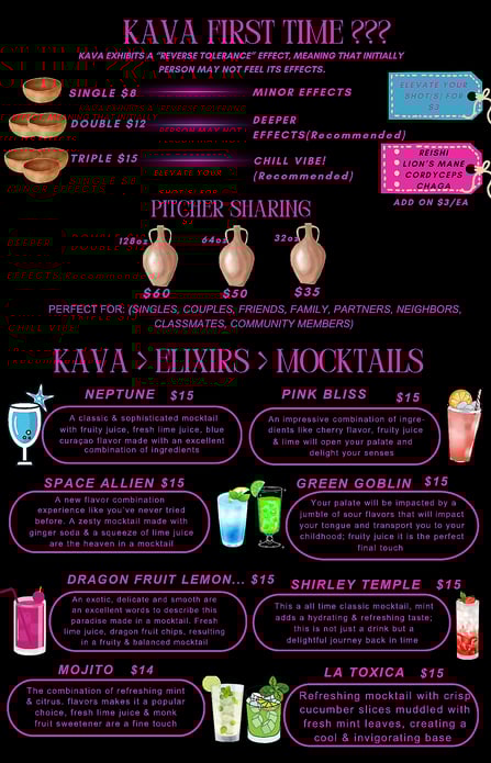 Delicious and Refreshing drinks at the best Kava Bar LA