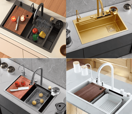 waterfall kitchen sink