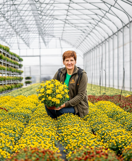 Woman holding a flower