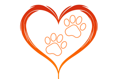 The heart and paw logo represents the care and connection behind Agape Canine Massage in Wilmington,