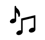 a black and white picture of a musical note