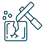 a broken phone with a hammer hammer and a hammer