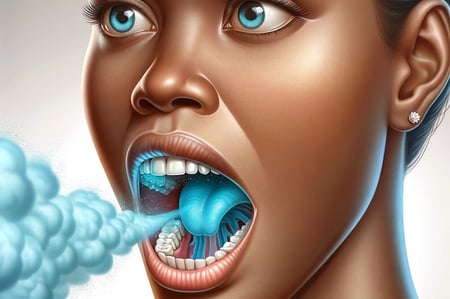 Lejra a woman with blue eyes and a very bad smell