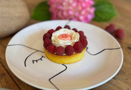 Tarte framboise praline