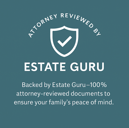 Estate Guru badge indicating attorney-reviewed living trusts and certified estate planning services
