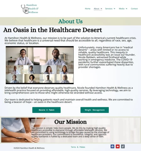 Hamilton Health's New About page