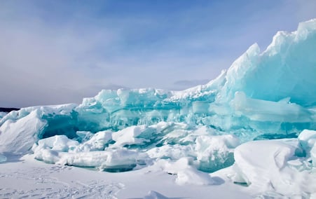 Anchorage, AK - Transluscent aqua colors of the Matanuska Glacier