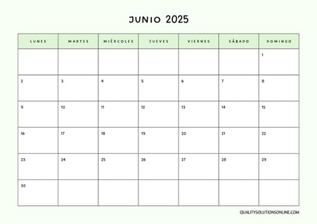Calendario junio minimalista para imprimir gratis 
